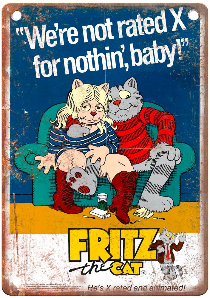 Fritz The Cat Vintage Movie Poster Old Retro Look Metal Sign