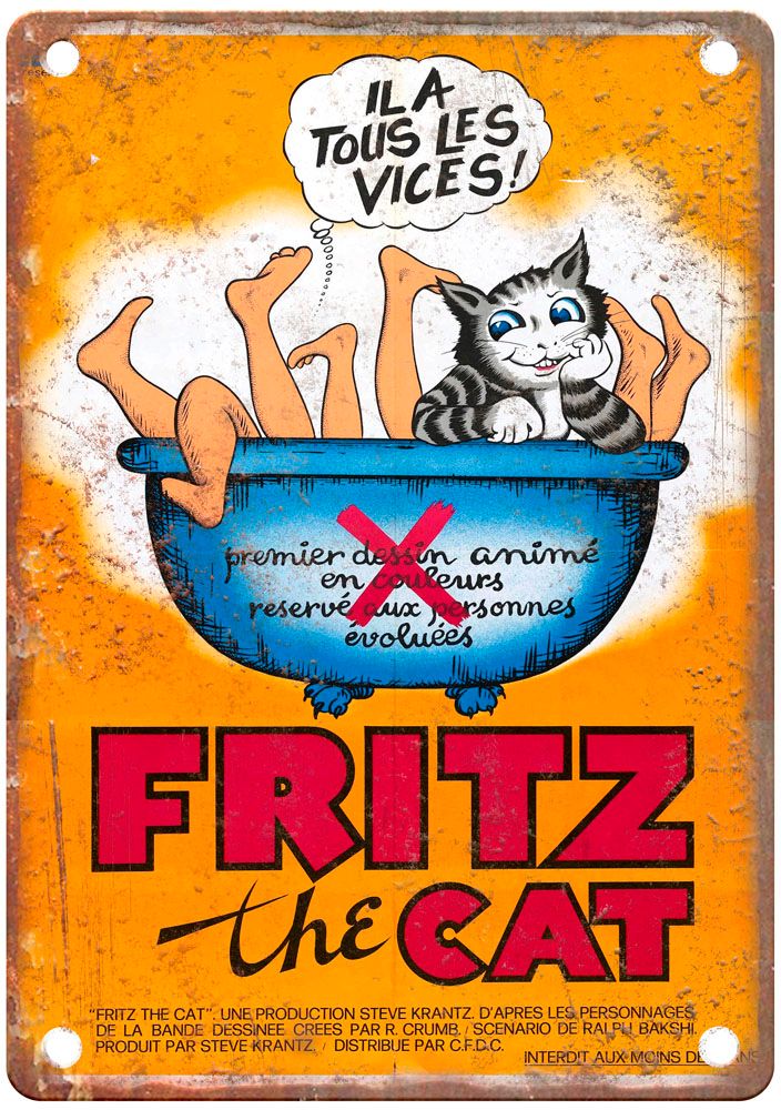 Fritz The Cat Vintage Movie Poster Old Retro Look Metal Sign