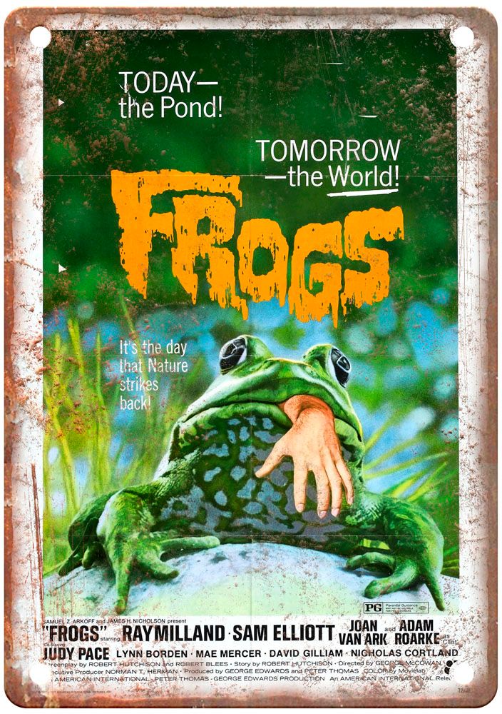 Frogs Vintage Movie Poster Old Retro Look Metal Sign