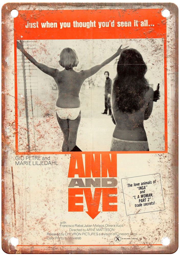 Ann And Eve Vintage Movie Poster Old Retro Look Metal Sign