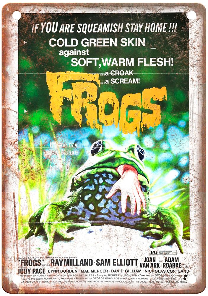 Frogs Vintage Movie Poster Old Retro Look Metal Sign