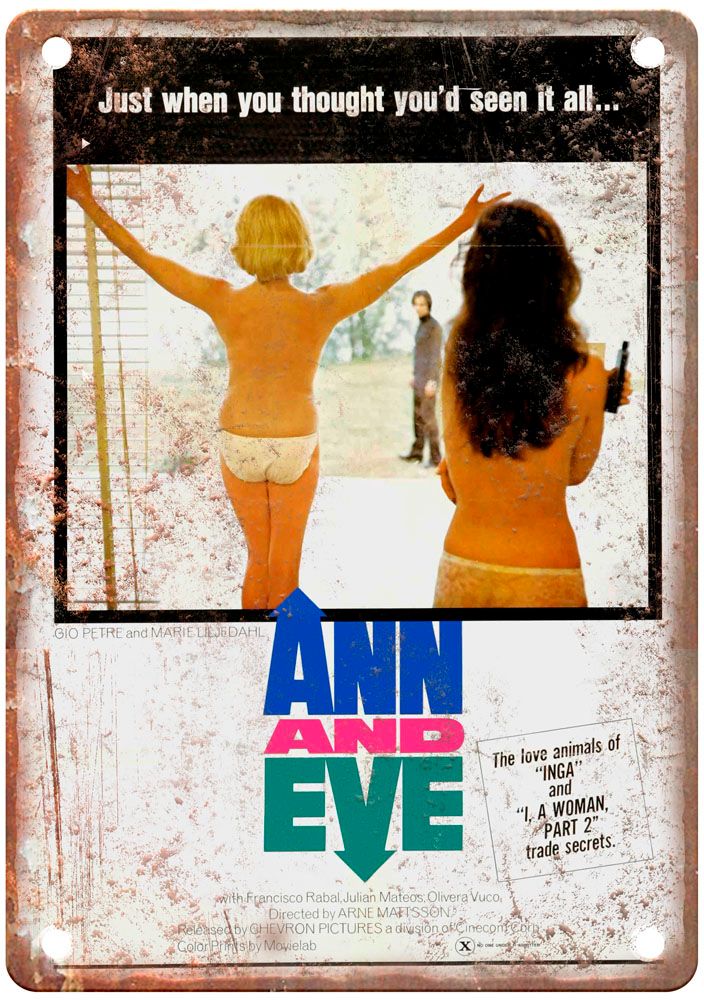 Ann And Eve 1970 Vintage Movie Poster Old Retro Look Metal Sign