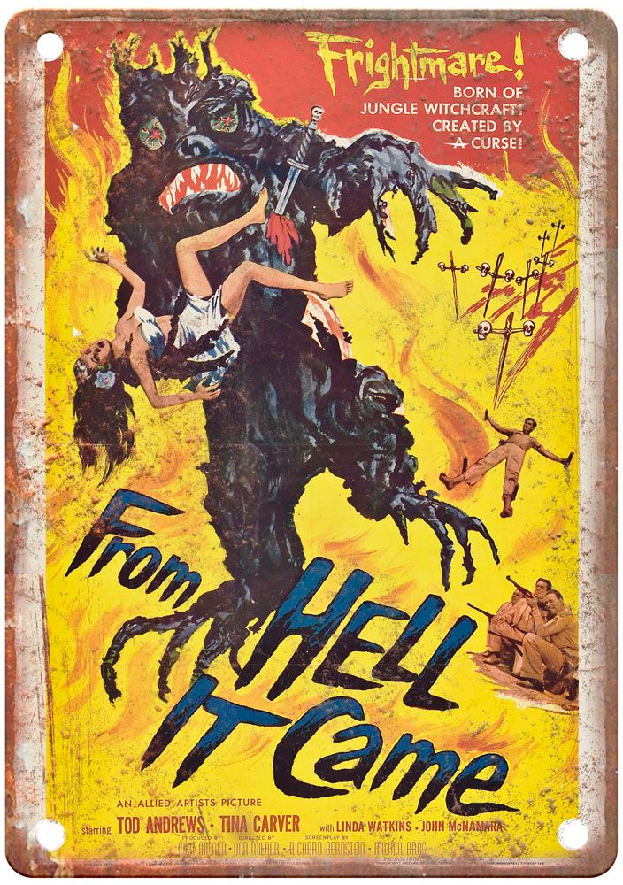 From Hell It Came 0 Vintage Movie Poster Old Retro Look Metal Sign