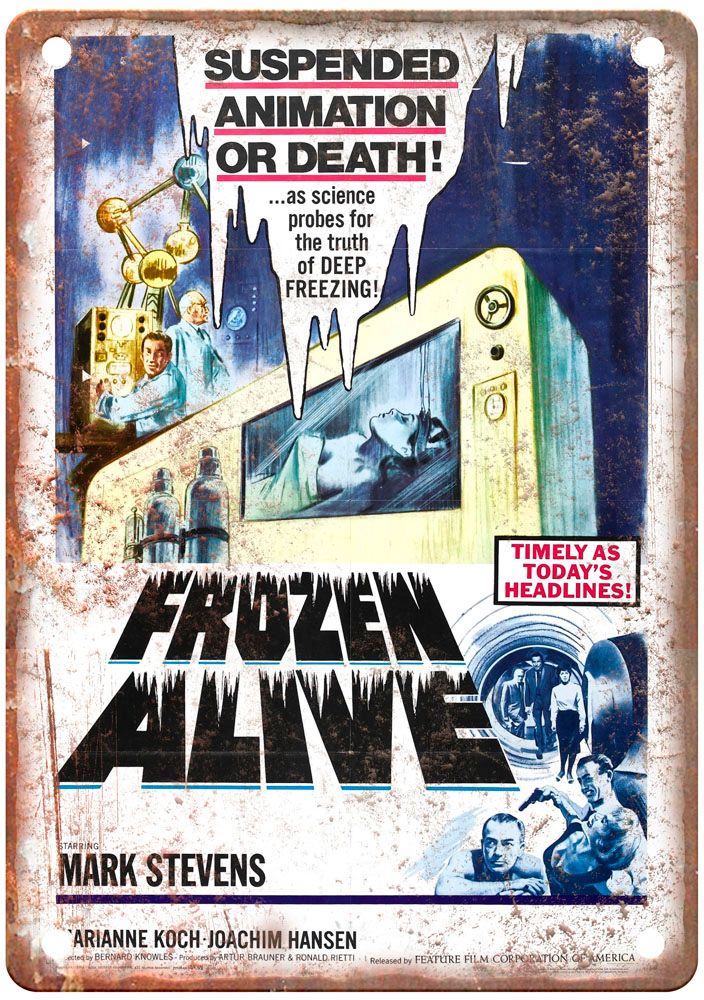 Frozen Alive Vintage Movie Poster Old Retro Look Metal Sign