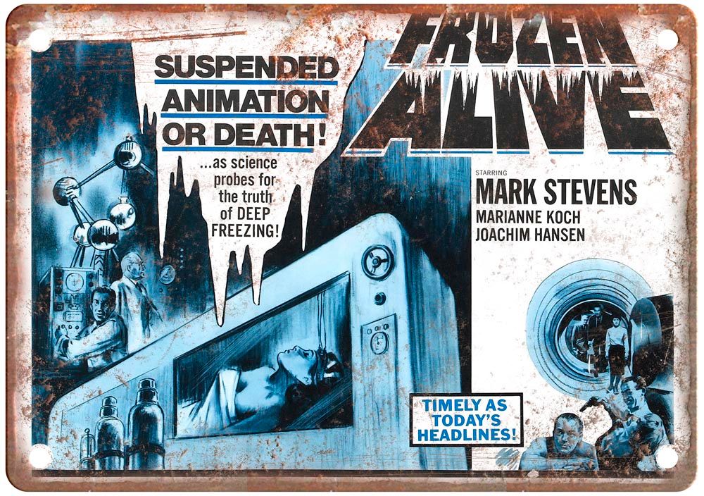 Frozen Alive Vintage Movie Poster Old Retro Look Metal Sign