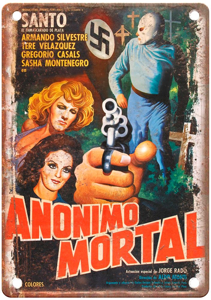 Anonimous Death Message Vintage Movie Poster Old Retro Look Metal Sign