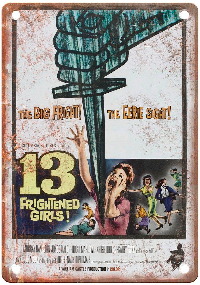 13 Frightened Girls Vintage Movie Poster Old Retro Look Metal Sign