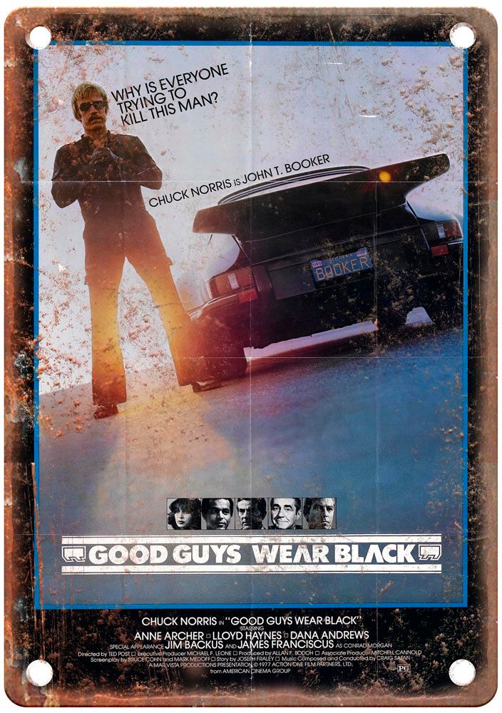 Good Guys Wear Black Vintage Movie Poster Old Retro Look Metal Sign