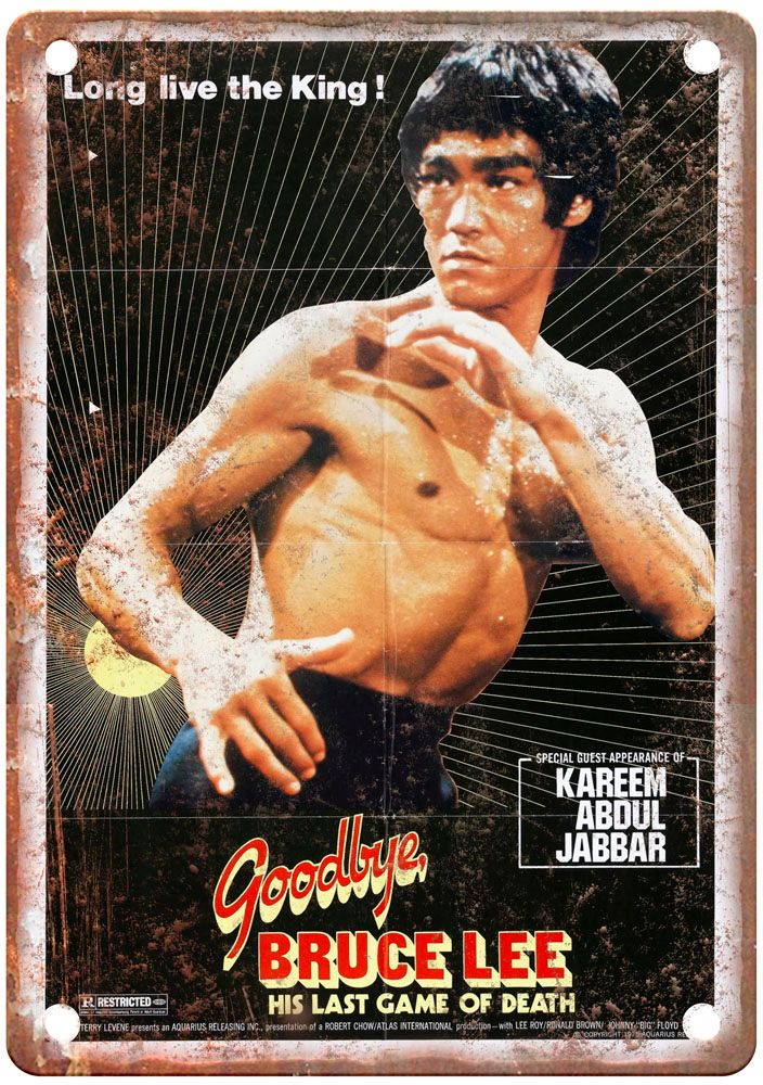 Goodbye Bruce Lee Vintage Movie Poster Old Retro Look Metal Sign