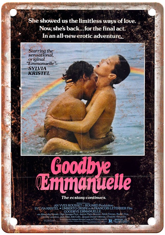 Goodbye Emmanuelle Vintage Movie Poster Old Retro Look Metal Sign