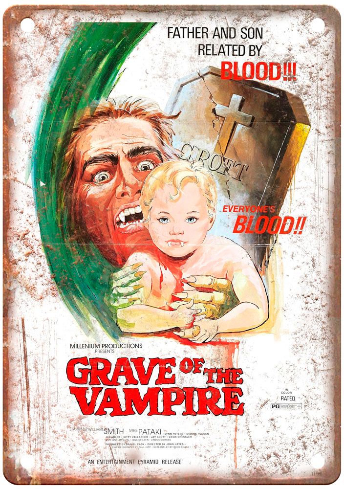 Grave Of Vampire Vintage Movie Poster Old Retro Look Metal Sign