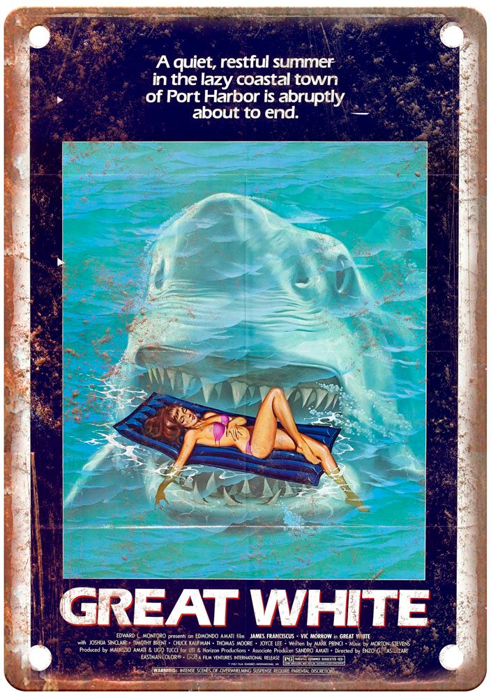 Great White Vintage Movie Poster Old Retro Look Metal Sign