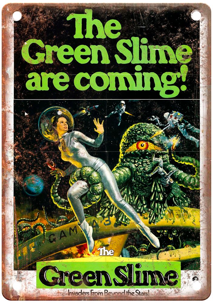 Green Slime Vintage Movie Poster Old Retro Look Metal Sign