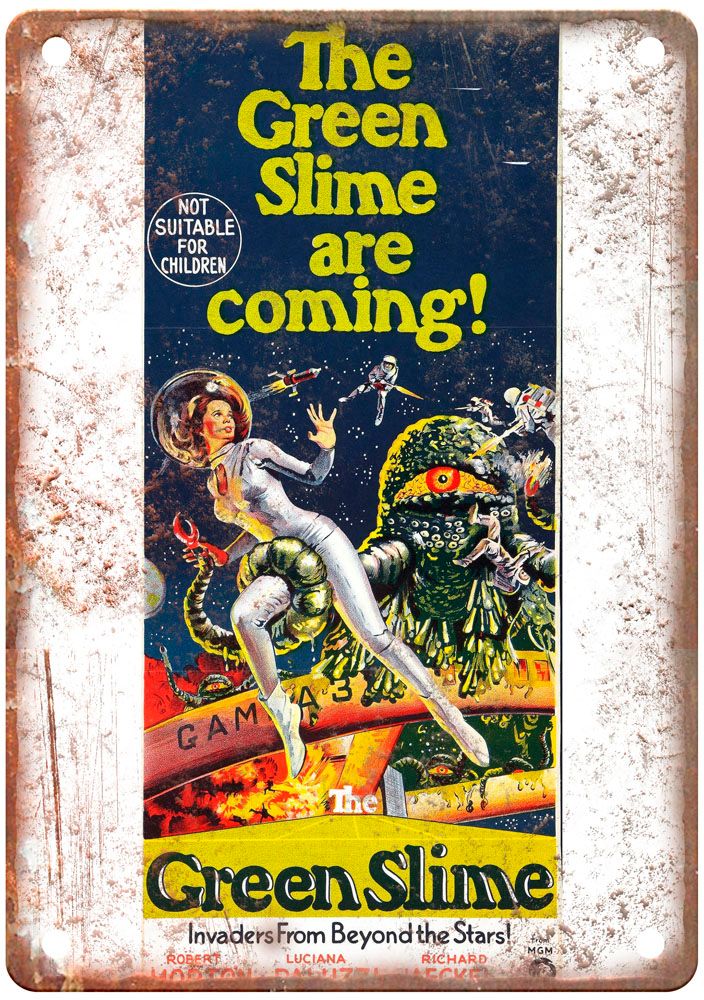 Green Slime Vintage Movie Poster Old Retro Look Metal Sign