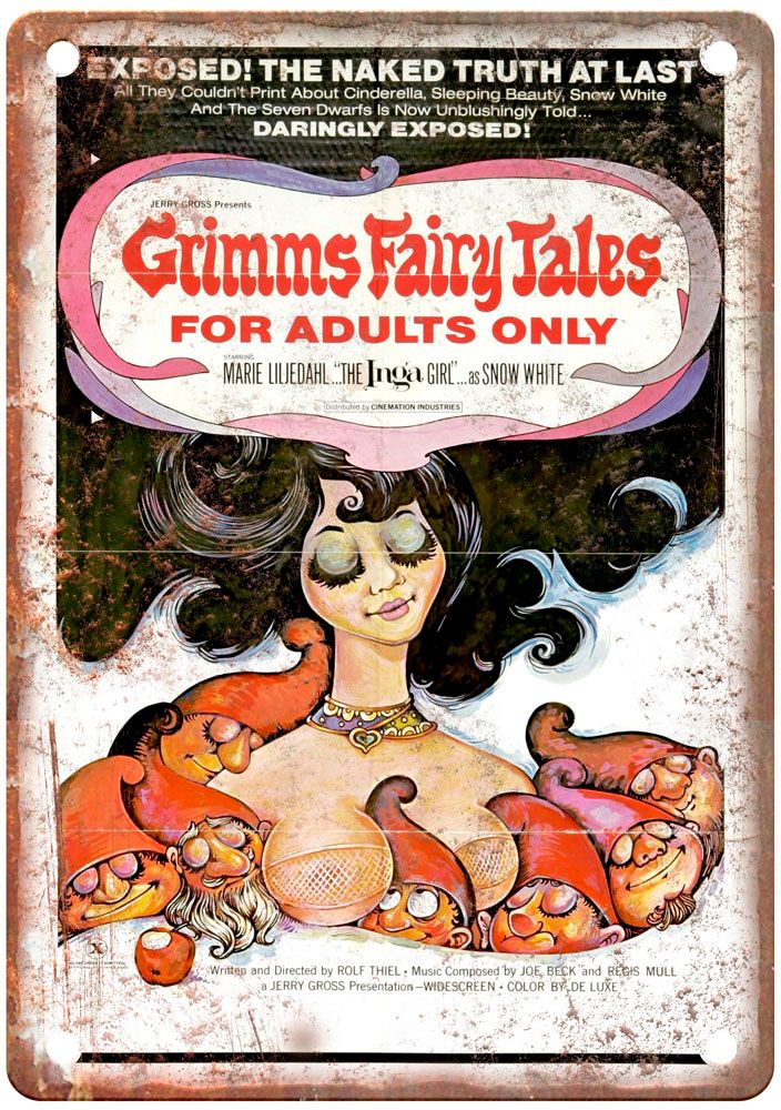 Grimms Fairy Tales For Adults Vintage Movie Poster Old Retro Look Metal Sign