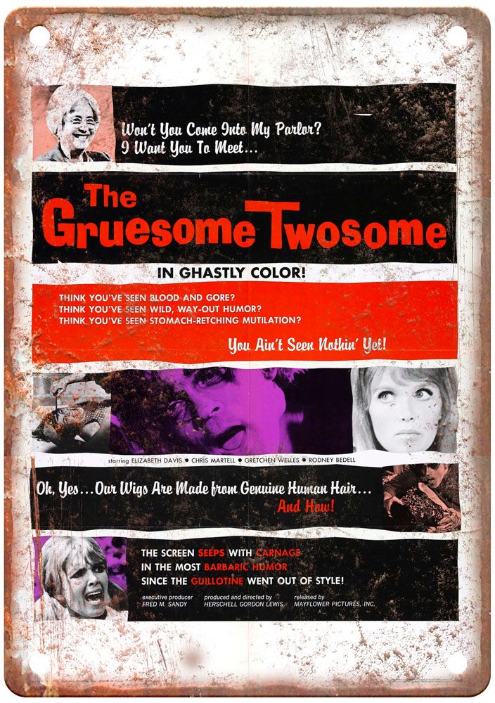 Gruesome Twosome Vintage Movie Poster Old Retro Look Metal Sign