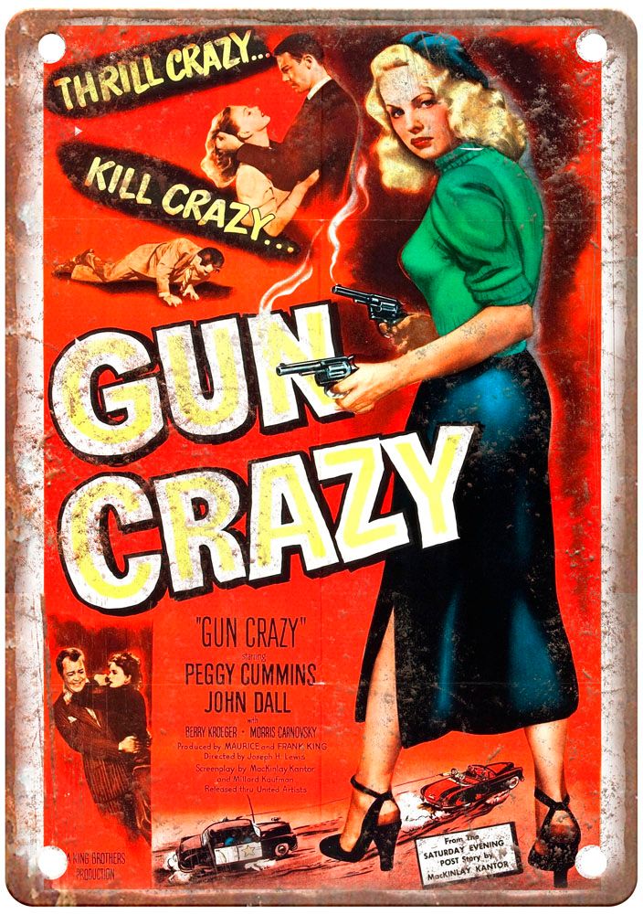 Gun Crazy Vintage Movie Poster Old Retro Look Metal Sign