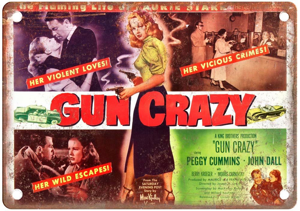 Gun Crazy Vintage Movie Poster Old Retro Look Metal Sign