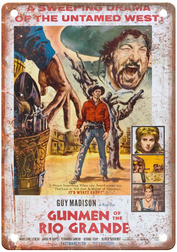 Gunmen Of Rio Grande Vintage Movie Poster Old Retro Look Metal Sign