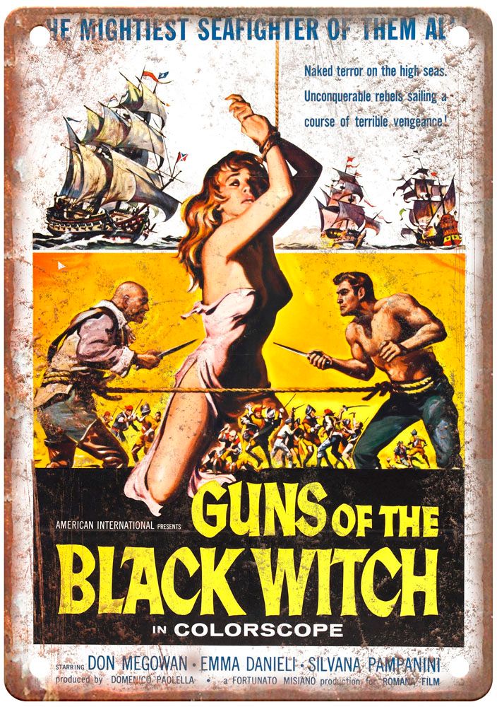 Guns Of Black Witch Vintage Movie Poster Old Retro Look Metal Sign