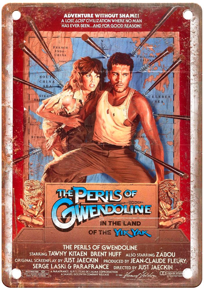 Gwendoline Vintage Movie Poster Old Retro Look Metal Sign