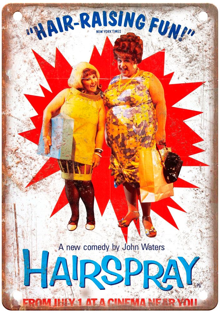 Hairspray Vintage Movie Poster Old Retro Look Metal Sign