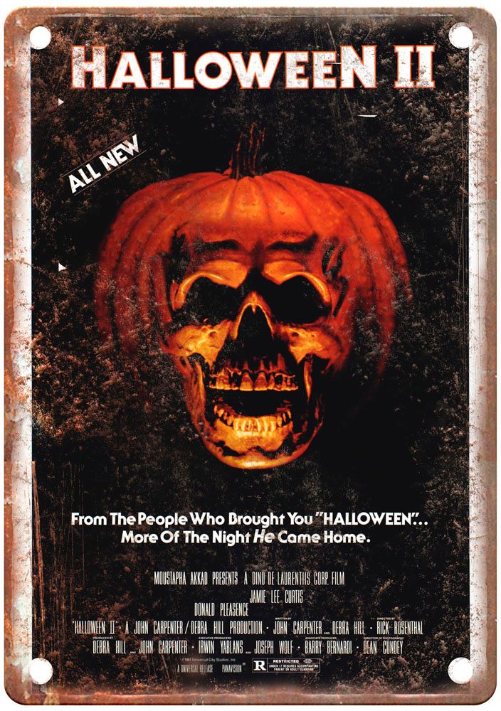 Halloween 2 Vintage Movie Poster Old Retro Look Metal Sign