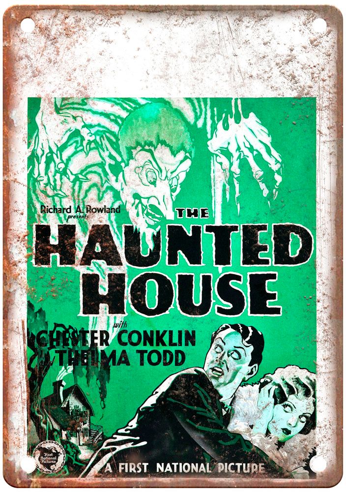 Haunted House 1928 Vintage Movie Poster Old Retro Look Metal Sign