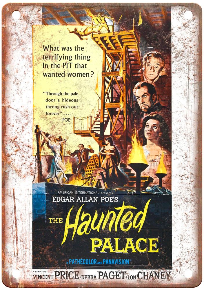 Haunted Palace Vintage Movie Poster Old Retro Look Metal Sign