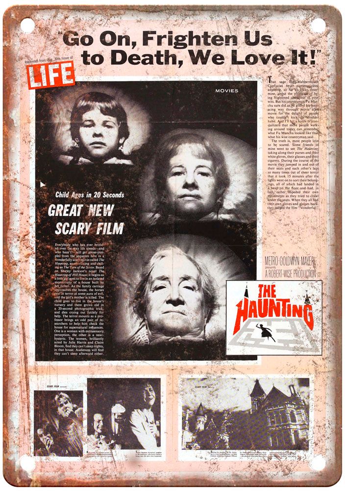 Haunting 1963 Vintage Movie Poster Old Retro Look Metal Sign