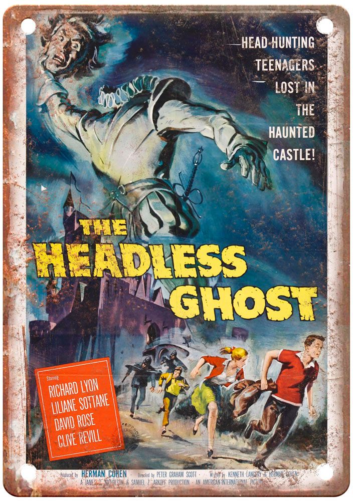 Headless Ghost Vintage Movie Poster Old Retro Look Metal Sign