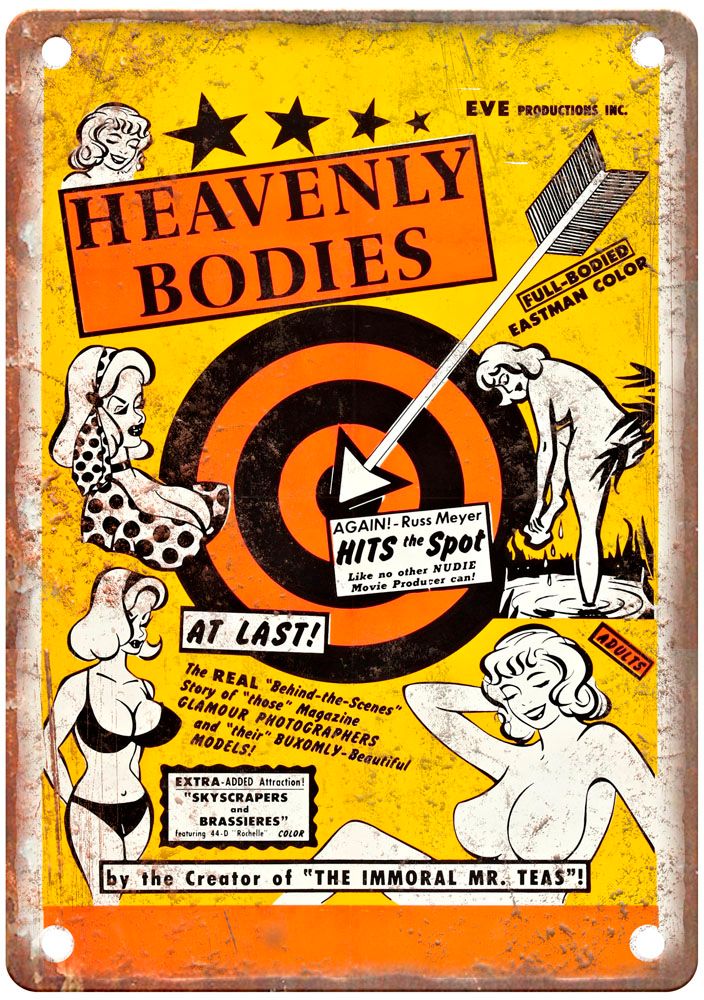 Heavenly Bodies Vintage Movie Poster Old Retro Look Metal Sign