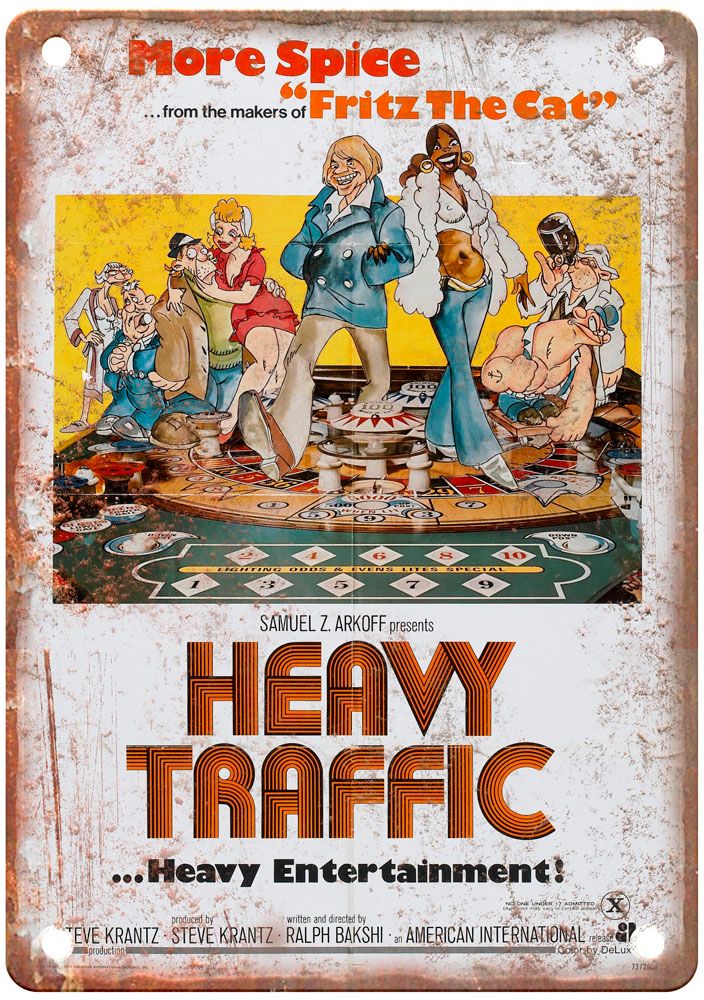 Heavy Traffic Vintage Movie Poster Old Retro Look Metal Sign