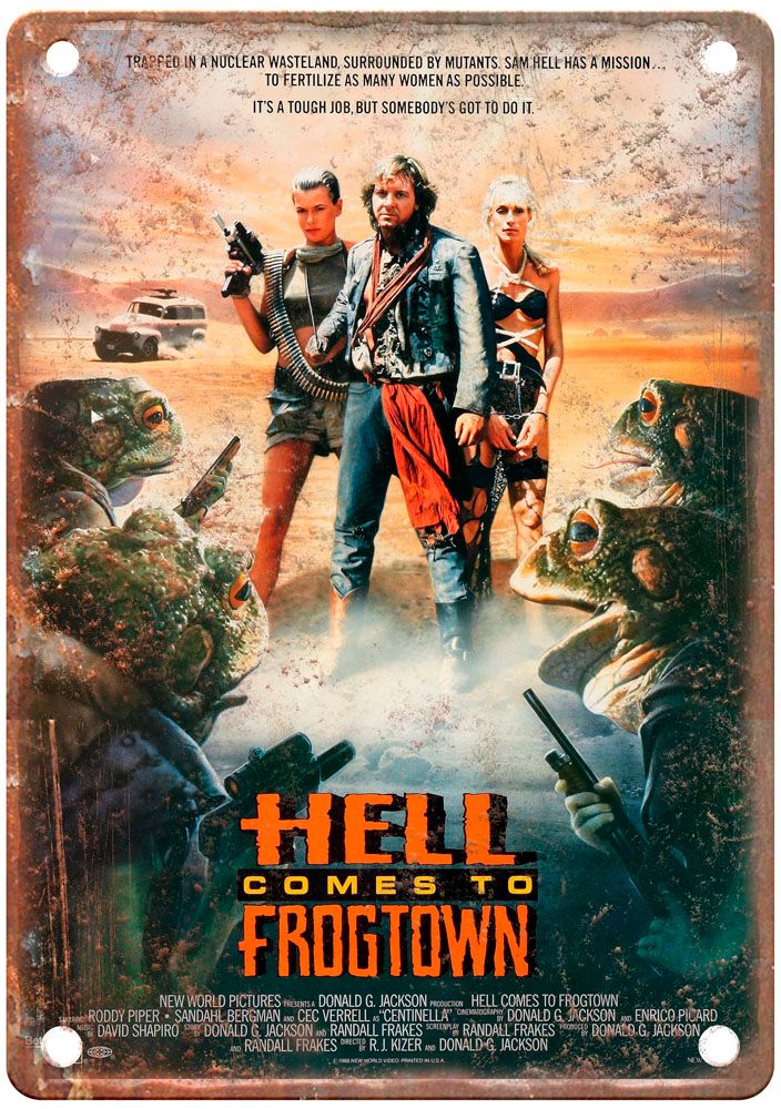 Hell Comes To Frogtown Vintage Movie Poster Old Retro Look Metal Sign