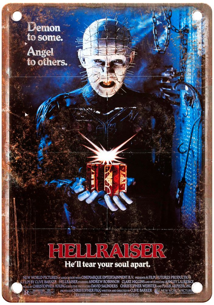 Hellraiser 1 Vintage Movie Poster Old Retro Look Metal Sign