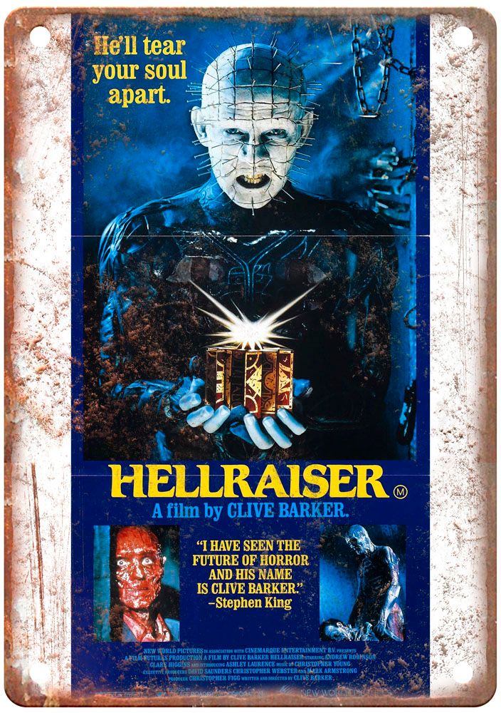 Hellraiser 1 Vintage Movie Poster Old Retro Look Metal Sign