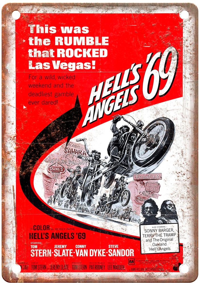 Hells Angels 69 Vintage Movie Poster Old Retro Look Metal Sign