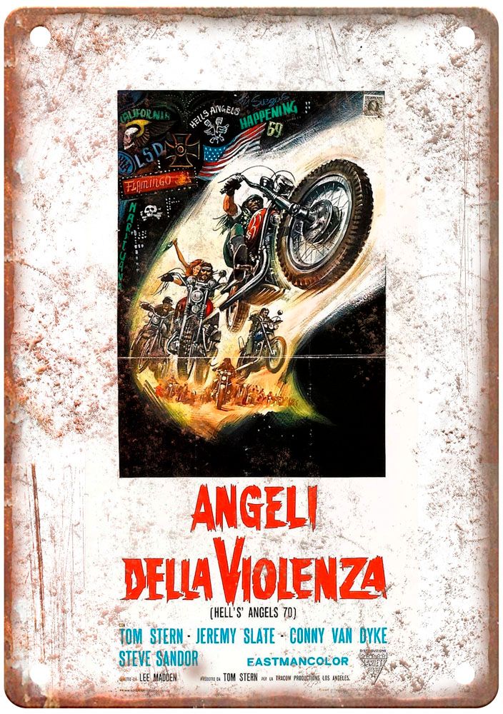 Hells Angels 69 Vintage Movie Poster Old Retro Look Metal Sign