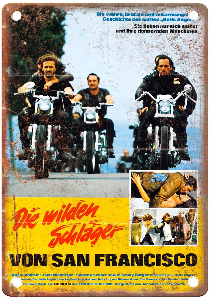 Hells Angels On Wheels Vintage Movie Poster Old Retro Look Metal Sign