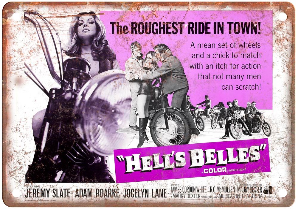 Hells Belles Vintage Movie Poster Old Retro Look Metal Sign