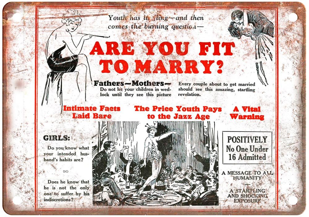 Are You Fit To Marry Vintage Movie Poster Old Retro Look Metal Sign