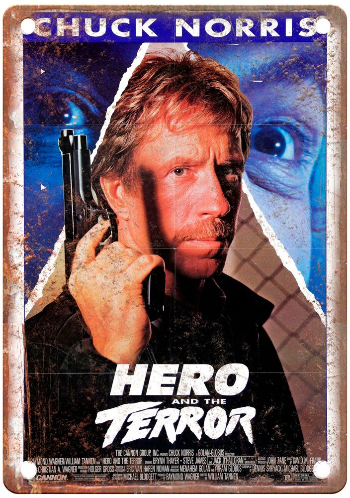 Hero And Terror Vintage Movie Poster Old Retro Look Metal Sign