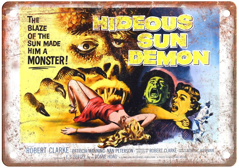 Hideous Sun Demon Vintage Movie Poster Old Retro Look Metal Sign