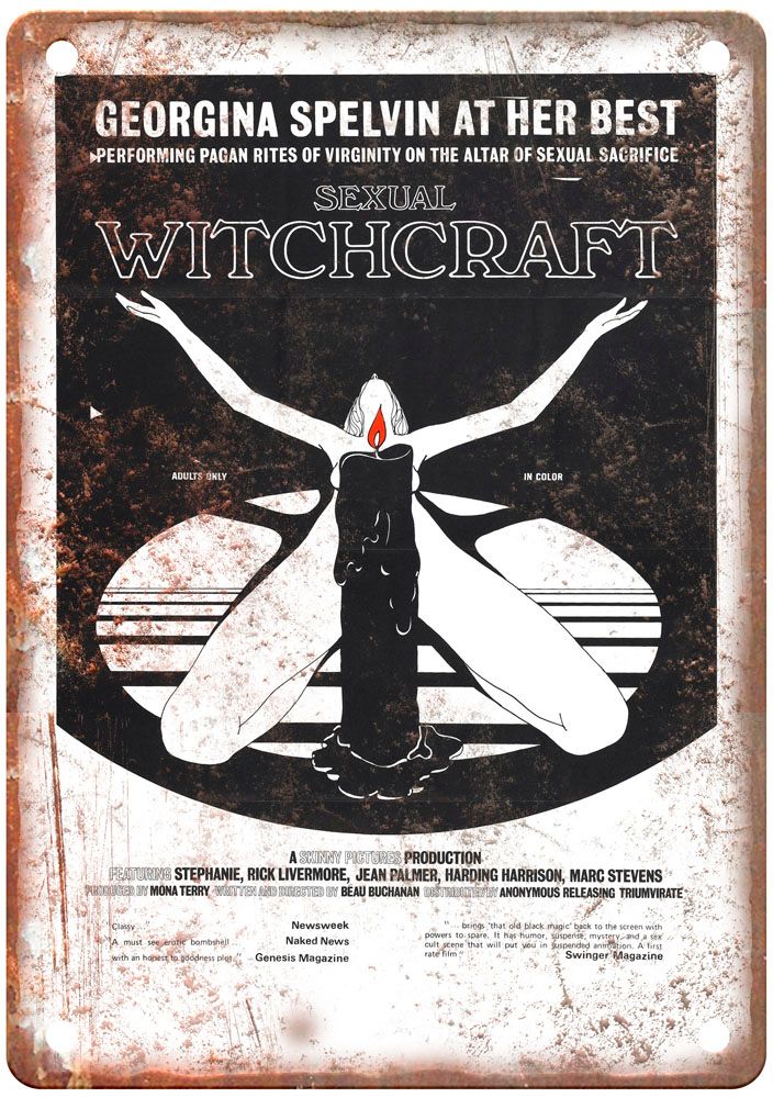 High Priestess Of Sexual Witchcraft Vintage Movie Poster Old Retro Look Metal Sign