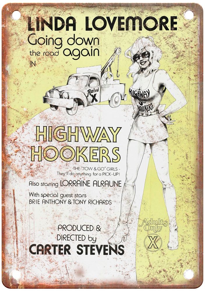 Highway Hookers Vintage Movie Poster Old Retro Look Metal Sign