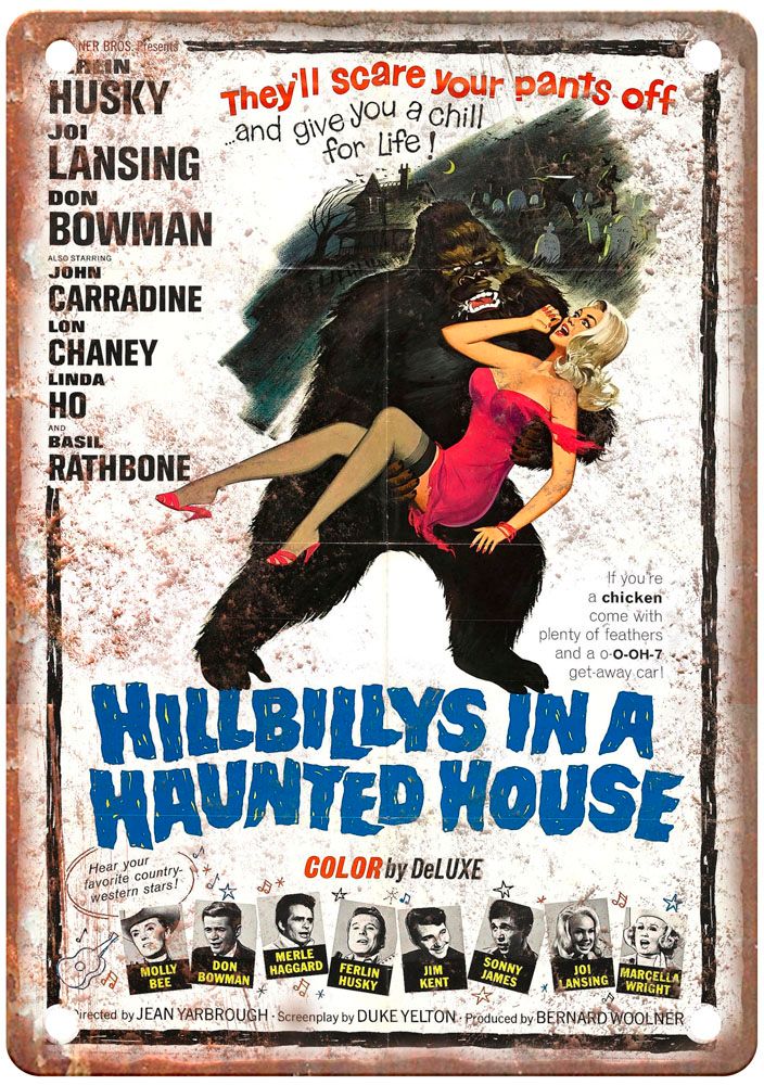 Hillbillys In Haunted House Vintage Movie Poster Old Retro Look Metal Sign