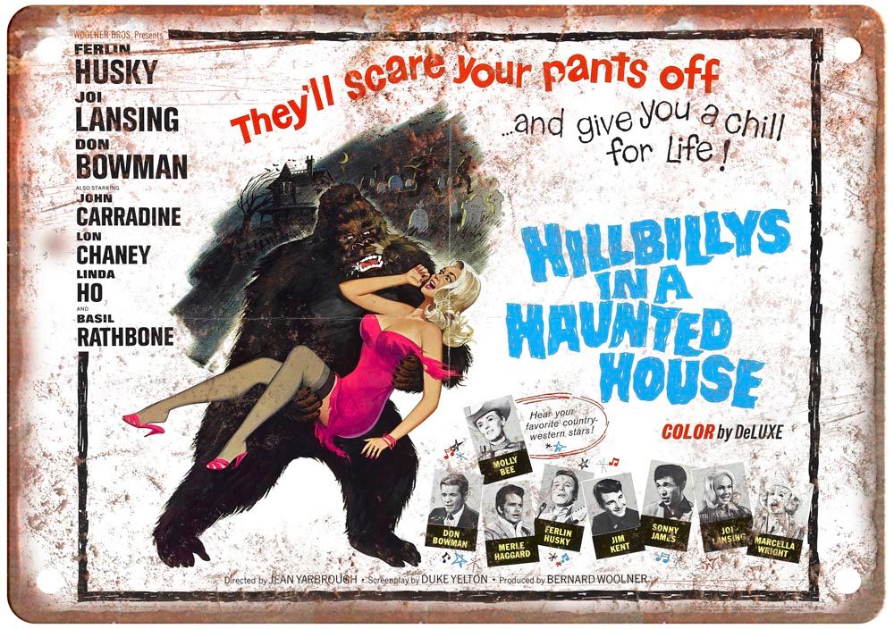 Hillbillys In Haunted House Vintage Movie Poster Old Retro Look Metal Sign