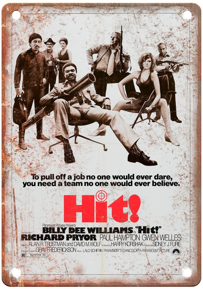 Hit 1973 Vintage Movie Poster Old Retro Look Metal Sign