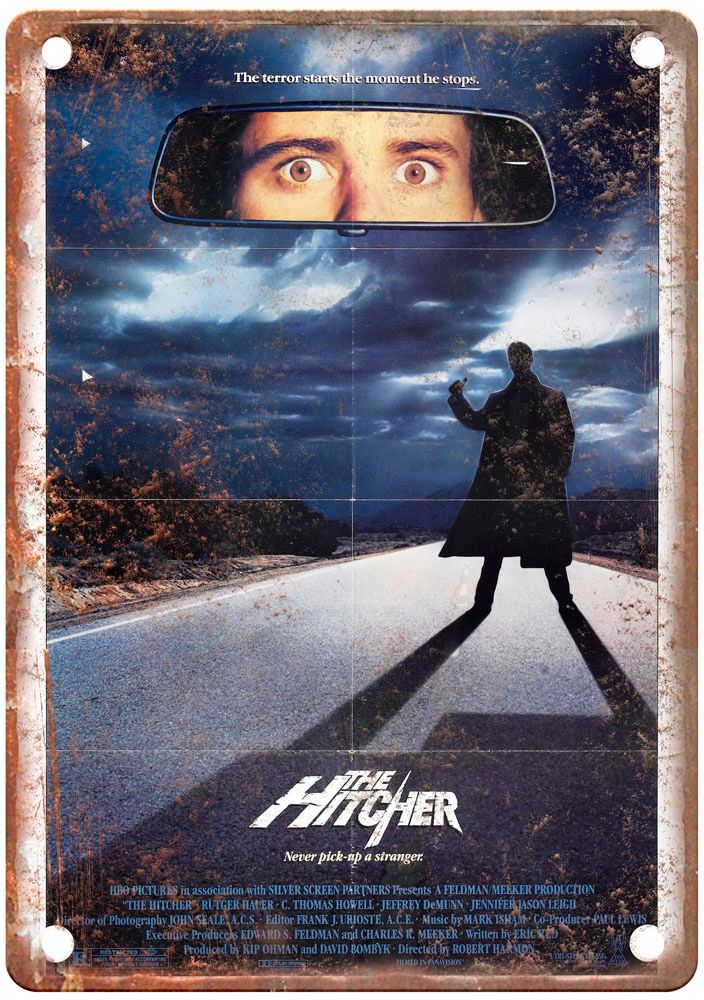 Hitcher Vintage Movie Poster Old Retro Look Metal Sign