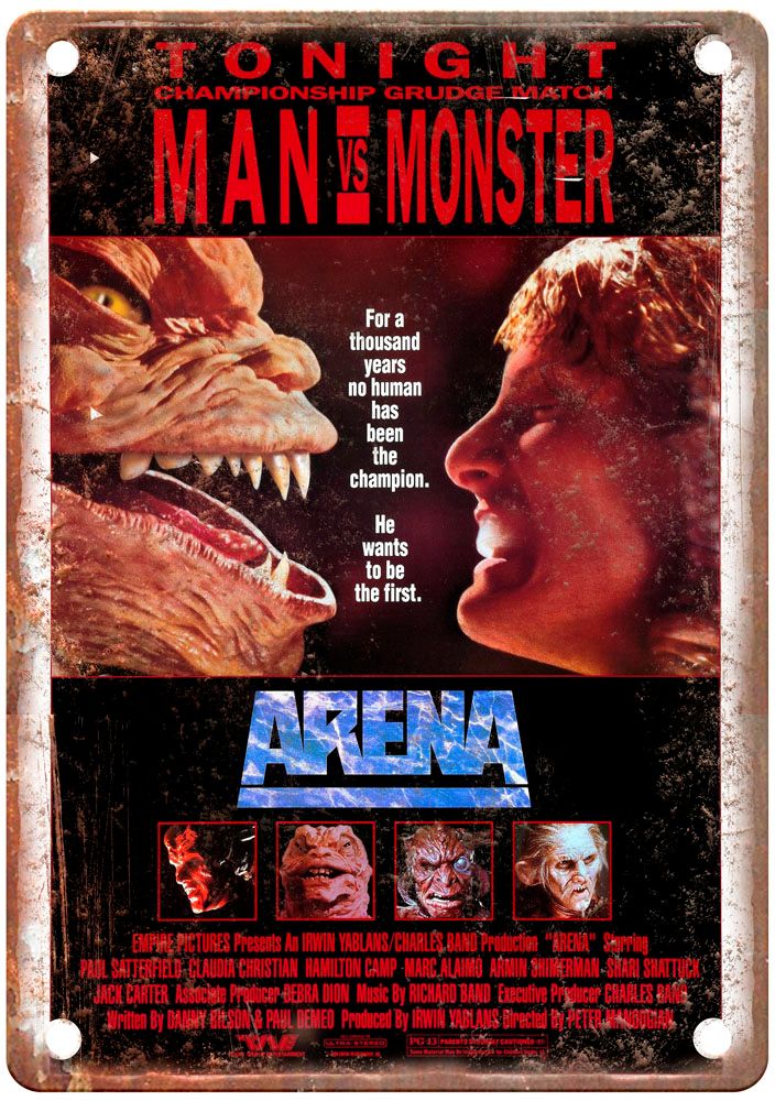 Arena 1989 Vintage Movie Poster Old Retro Look Metal Sign